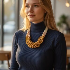 Versona Layered Necklace - Cream, Pink, Brown